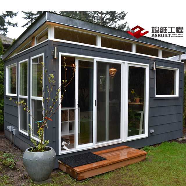 Prefab Studio Cabin, Prefabricated Bungalow, Steel Tiny House