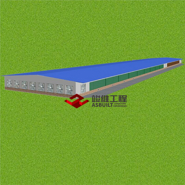 Prefabricated Poultry Shed, Chicken Rearing / Production / Broiler House, Pre-engineered Steel Structure Building
