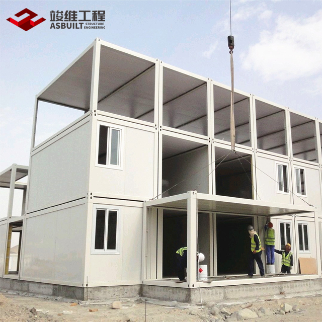 3 Floors Container Building for Labor Camp Accommodation, G+2 Steel Prefabricated Building for Site Office