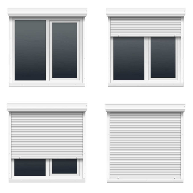 Aluminum Sliding Window With Blinds Inside, Aluminum Roller Shutter Window, Aluminium Security Shutters Roller