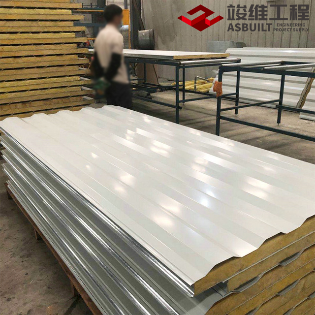 Galvanized Big Wave Sandwich Panel Insulated with Fiber Glass_1
