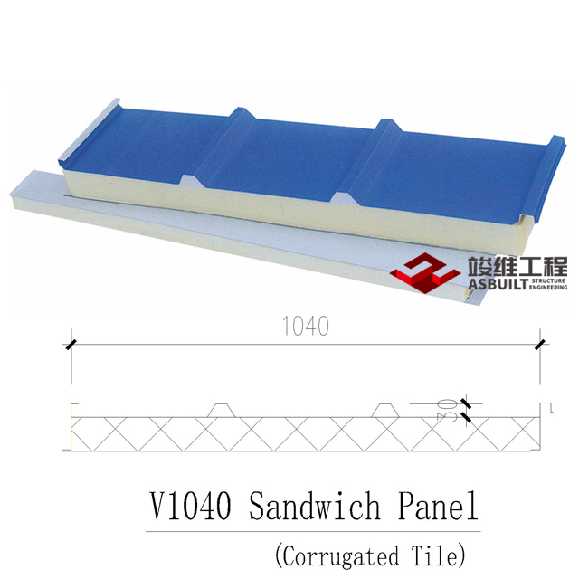 PU Sandwich Panel for Roof Composited by Corrugated Color Coated Galvanized Iron Sheet and Insulated Polyurethane