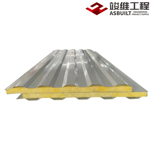 Galvanized Big Wave Sandwich Panel Insulated with Fiber Glass