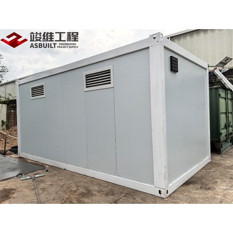 Flatpack Container Cabin As Movable Toilet With Water Tank & Sewage Dirt Box