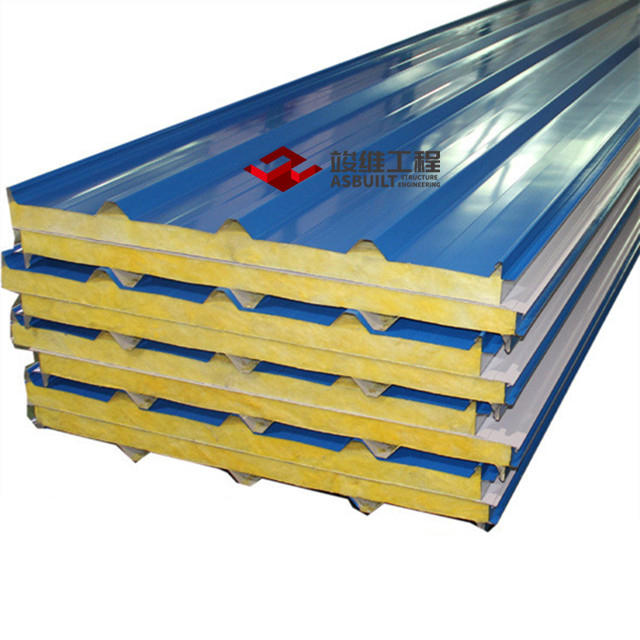Fiber Glass Sandwich Panel for Roof Composited by Corrugated Color Coated GI Sheet and Fire-resistant Mineral Wool